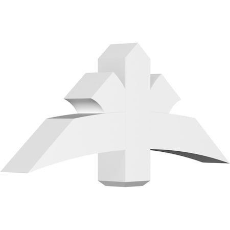 Ekena Millwork Davenport Architectural Grade PVC Gable Bracket, 48"W x 20"H x 6"D x 6"F, 10/12 Pitch GBP048X20X0606DAV00